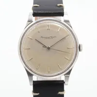 IWC シャウハウゼン SS×社外革 手巻き シルバー文字盤