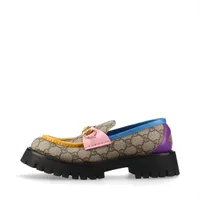 グッチ ホースビット レザー ローファー 38.5 マルチカラー