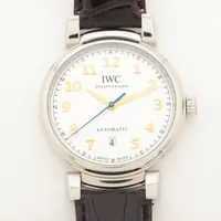 IWC ダ ヴィンチ IW356601 SS×革 AT シルバー文字盤