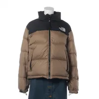 ノースフェイス ナイロン ダウンジャケット XL ベージュ×ブラック