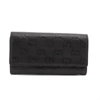 グッチ GGエンブレム レザー ロングウォレット ブラック