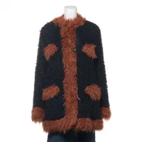 マルニ モヘヤ ジャケット 22AW 36 ネイビー×ブラウン