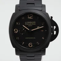パネライ ルミノール1950 3デイズ GMT トゥットネロ PAM00438 TI×CE AT ブラック文字盤
