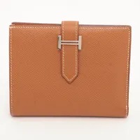 エルメス ベアンコンパクト ヴォーエプソン ゴールド シルバー金具