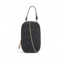 クリスチャンディオール カナージュ フォンホルダー レザー 2WAYショルダーバッグ ブラック