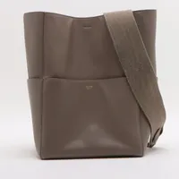 セリーヌ サングルバケット レザー ショルダーバッグ ベージュ