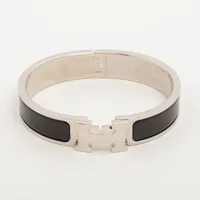 エルメス クリックHファン GP バングル FI0220 シルバー×ブラック
