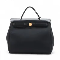 エルメス エールバッグジップPM トワルオフィシエ ブラック ゴールド金具