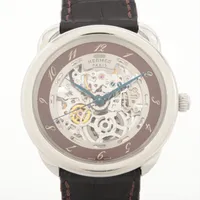 エルメス アルソー スケルトン AR6.710a SS×革 AT スケルトン文字盤