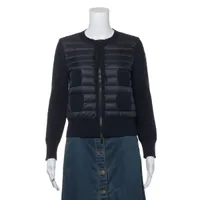 モンクレール ウール×ナイロン ダウンジャケット 18年 XS ネイビー