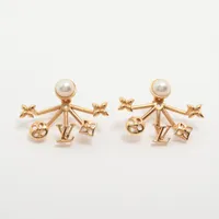 ルイ・ヴィトン ブックルドレイユクルーザー M00601 GP×フェイクパール ピアス(両耳用) ゴールド
