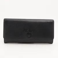 プラダ サフィアーノ M170A レザー コンパクトウォレット ブラック