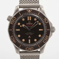 オメガ シーマスター コーアクシャル 007リミテッドエディション 210.90.42.20.01.001 TI AT ブラウン文字盤