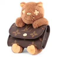 ルイ・ヴィトン バッグチャームLV キュートモノグラム M01561 PVC×キャンバス チャーム CX0224 ブラウン