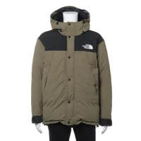 ノースフェイス ナイロン ダウンジャケット XL カーキ×ブラック