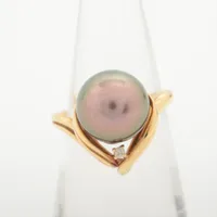 タサキ パール ダイヤ K18(YG) 約10.5mm