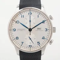 IWC ポルトギーゼ クロノグラフ IW371605 SS×ラバー AT シルバー文字盤