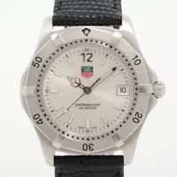 タグホイヤー プロフェッショナル WK1112-1 SS×社外革 QZ シルバー文字盤