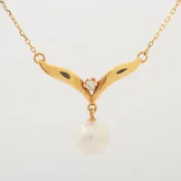 ミキモト×植田いつ子 パール ダイヤ K18(YG) 約7.5mm