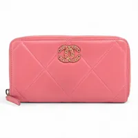 シャネル シャネル19 ラムスキン ピンク ゴールド金具