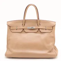 エルメス バーキン40 トリヨンクレマンス ベージュ シルバー金具