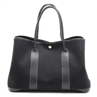 エルメス ガーデンパーティ36 PM トワルオフィシエ ブラック シルバー金具