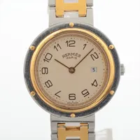 エルメス クリッパー SS×GP QZ アイボリー文字盤