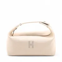 エルメス ブリッド ア ブラックPM キャンバス ベージュ シルバー金具