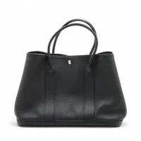 エルメス ガーデンパーティ36 PM カントリー ブラック シルバー金具