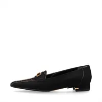 シャネル ココマーク キャンバス×レザー フラットパンプス 02P 36 ネイビー×ブラウン