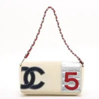 シャネル No5 キャンバス ベージュ シルバー金具