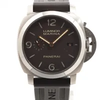 パネライ ルミノールマリーナ1950 3デイズ PAM00351 SS×ラバー AT ブラウン文字盤
