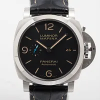 パネライ ルミノールマリーナ PAM01312 SS×革 AT ブラック文字盤