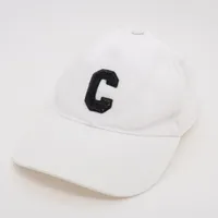 セリーヌ Cロゴ コットン キャップ M ホワイト