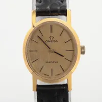 オメガ ジュネーブ GP×社外革 手巻き シャンパン文字盤
