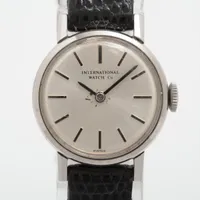IWC SS×社外革 手巻き シルバー文字盤