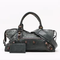 美品 バレンシアガ レザー 2WAY ショルダーバッグ パドロック ロゴ型押し バレンシアガ ロゴ レザー 2WAYショルダーバッグ ブラック ABランク