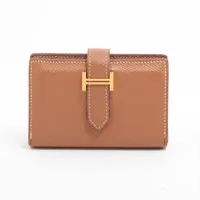 エルメス ベアンミニ ヴォーエプソン ゴールド ゴールド金具