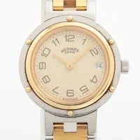 エルメス クリッパー SS×GP QZ アイボリーピラミッド文字盤