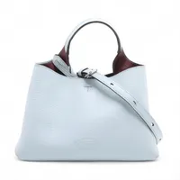 トッズ Tタイムレス レザー 2WAYショルダーバッグ ブルー