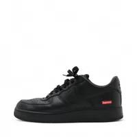 ナイキ×シュプリーム AIR FORCE 1 レザー スニーカー 27.5cm ブラック