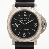 パネライ ルミノールマリーナ PAM00177 Ti×ラバー 手巻き ブラック文字盤