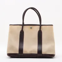 エルメス ガーデンパーティ36 PM ブッフル ベージュ シルバー金具