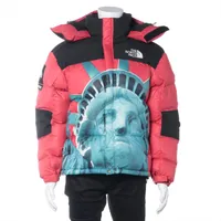 シュプリーム×ノースフェイス Statue of liberty Baltro Jacket ナイロン ダウンジャケット 19AW M レッド×ブルー