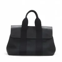 エルメス ヴァルパライソPM トワルシェブロン ブラック シルバー金具