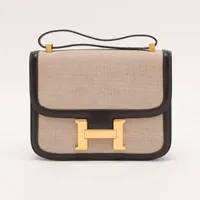 エルメス コンスタンス24 トワルアッシュ ブラウン ゴールド金具