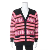 セリーヌ ウール カーディガン 23SS L ブラック×ピンク