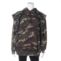 セリーヌ コットン パーカー 23AW M カーキ×ブラック