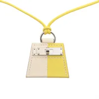 エルメス モンプティケリー レザー ネックレス イエロー