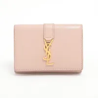 サンローランパリ YSLロゴ ART459880 レザー コンパクトウォレット ピンク